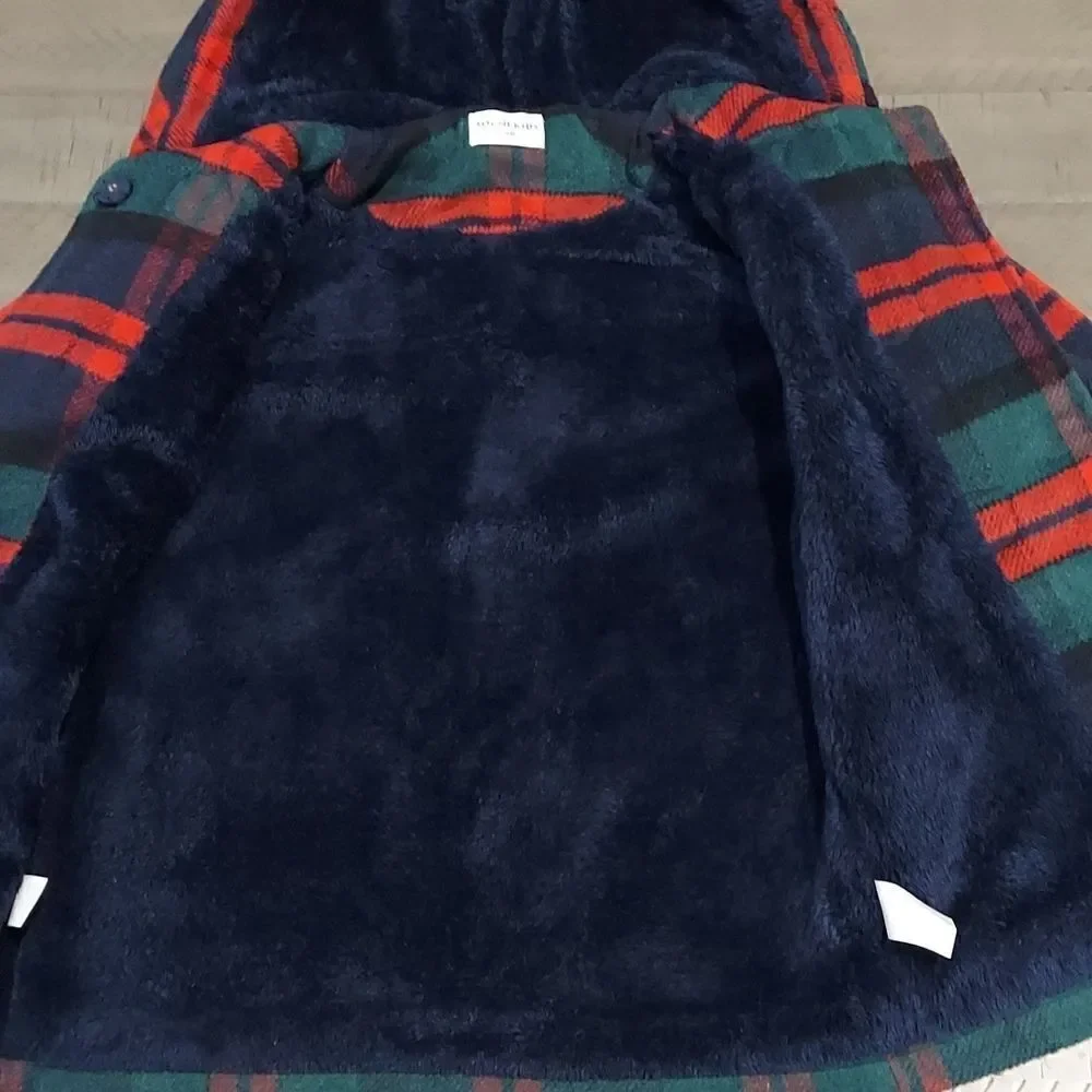 Sogni Kids Red Tartan Plaid Toggle Parka Sz 130/64